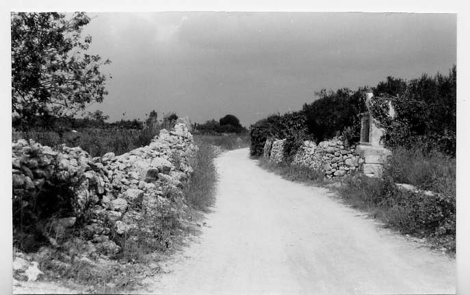 Strada del Crocifisso e, sulla destra, il tabernacolo